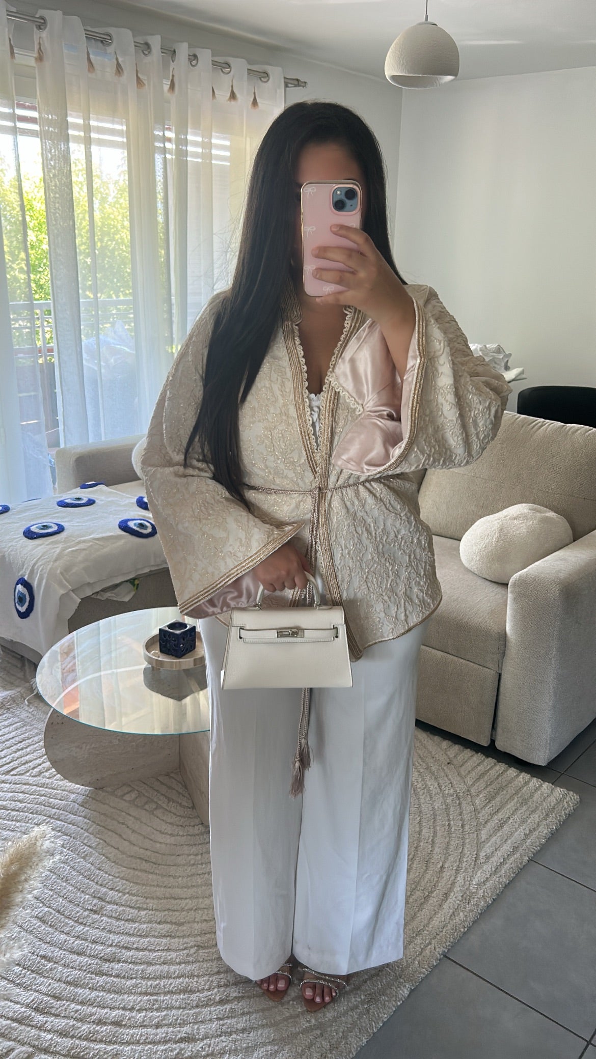 Kimono brocard beige